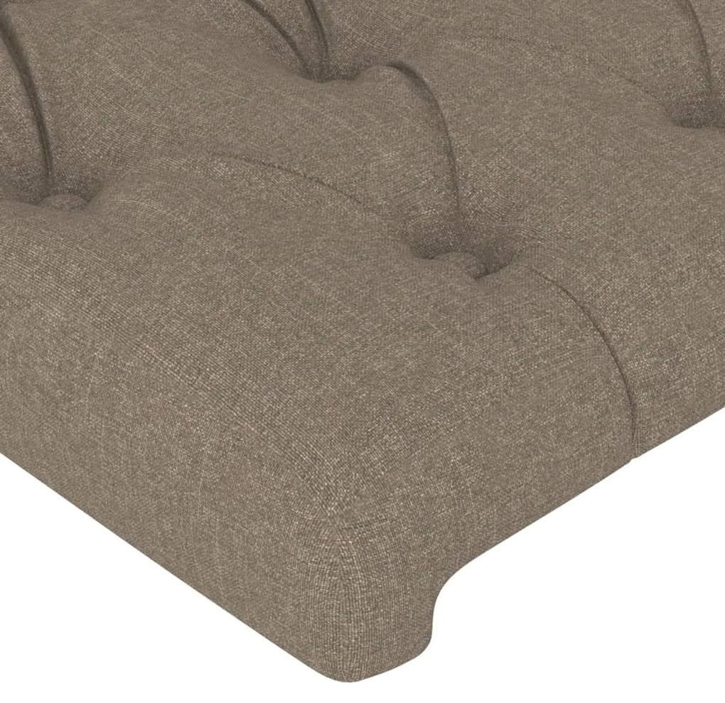 Testiera ad orecchio tortora 83x16x118/128 cm in tessuto