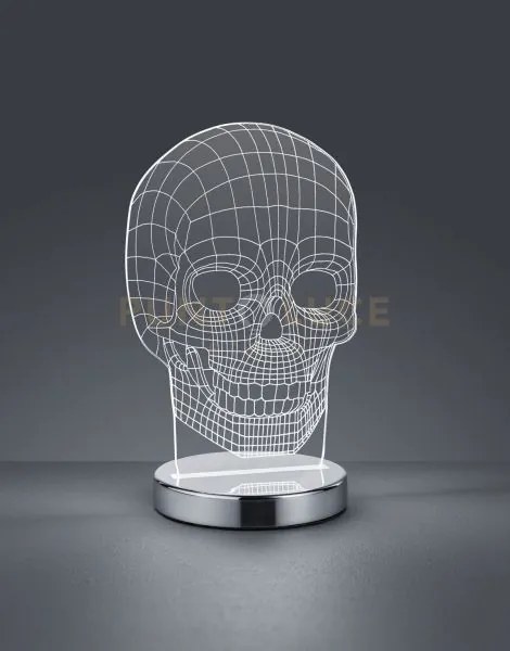 Skull lampada da tavolo led 7w 600lm, 3000+4000+6500k teschio con v...