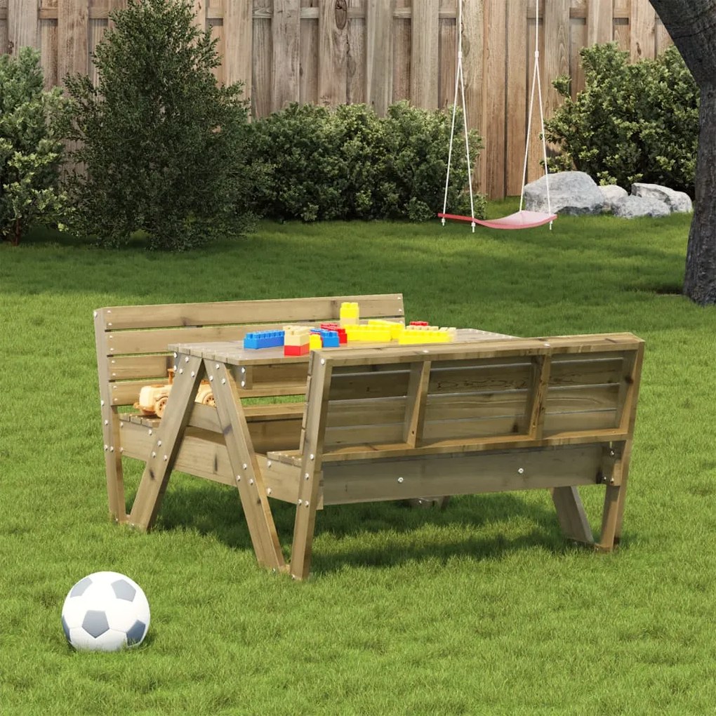 Tavolo da picnic per bambini 88x122x58 cm legno impregnato pino