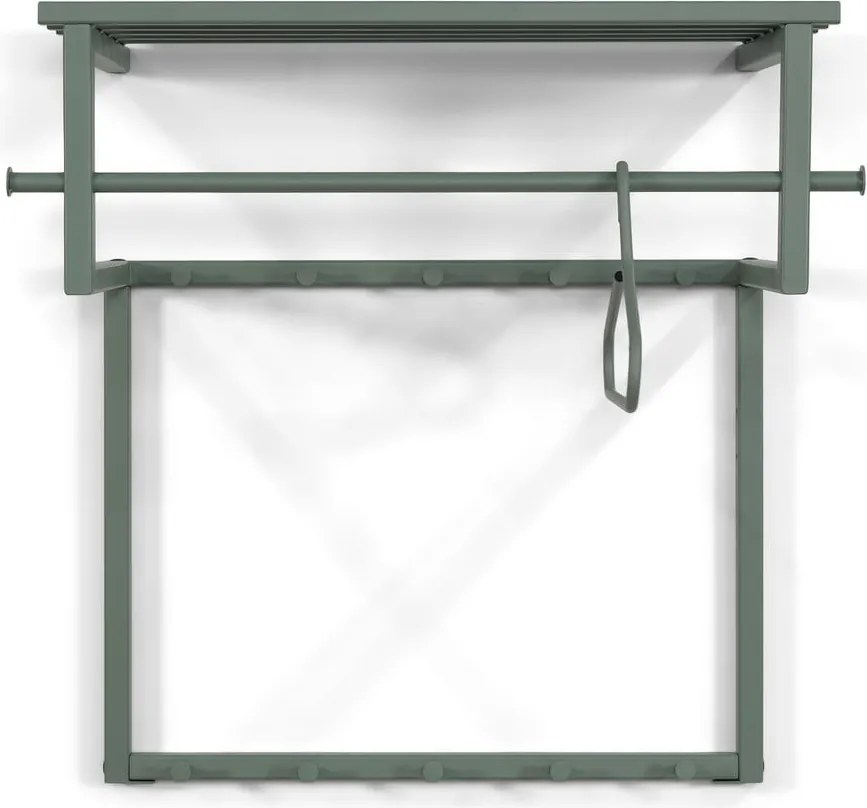 Attaccapanni da parete verde polveroso in metallo con scaffale 76 cm Rizzoli – Spinder Design