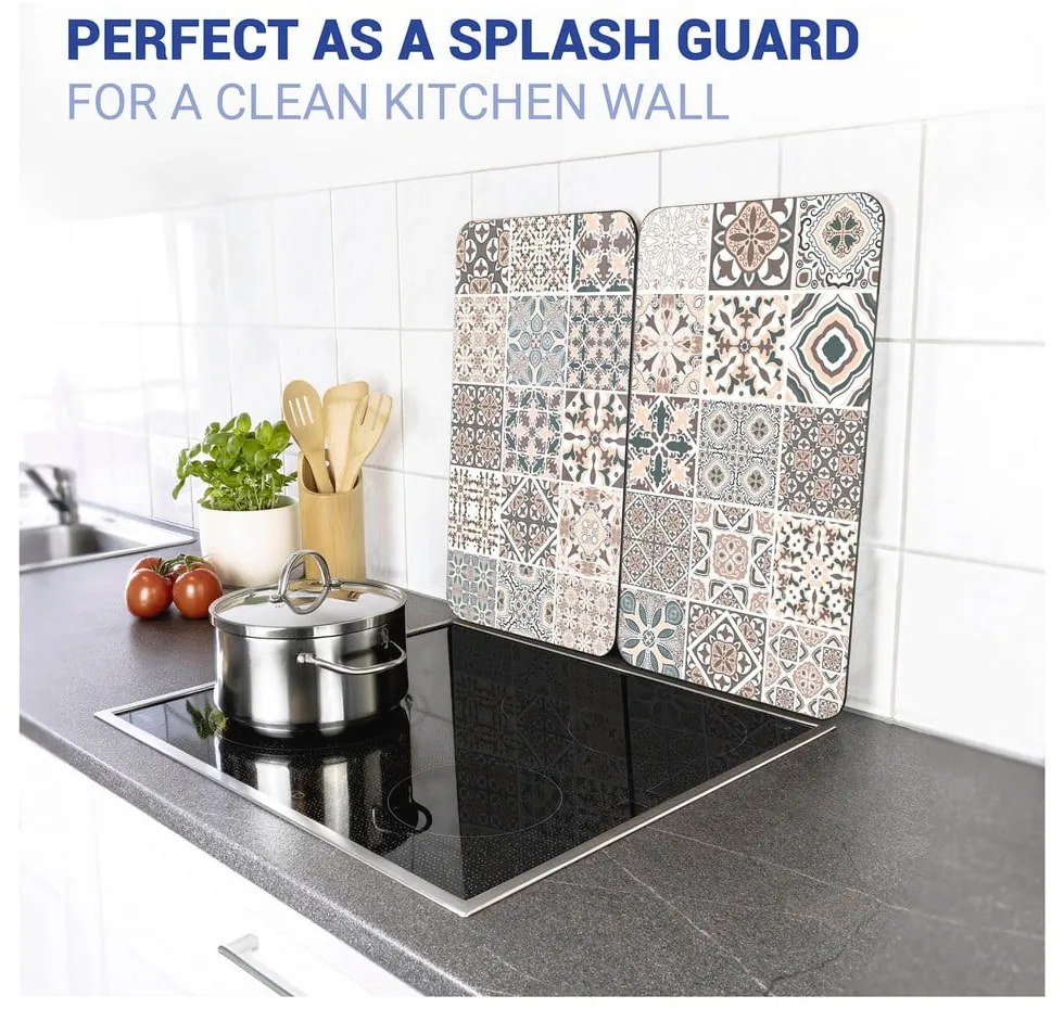 Set di 2 coperchi in vetro per fornello Universal Tile - Wenko