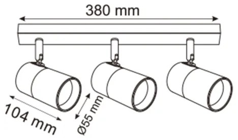 Zuma Line 2204BD-3-BK - Faretto FORI 3xGU10/50W/230V nero/oro