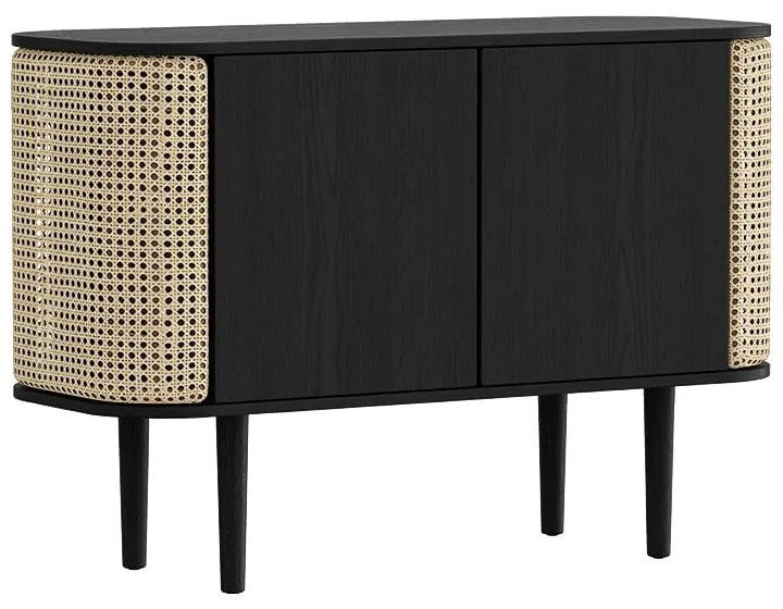 Cassettiera bassa in rovere decorato in nero e naturale 109x75 cm Treasures - UMAGE