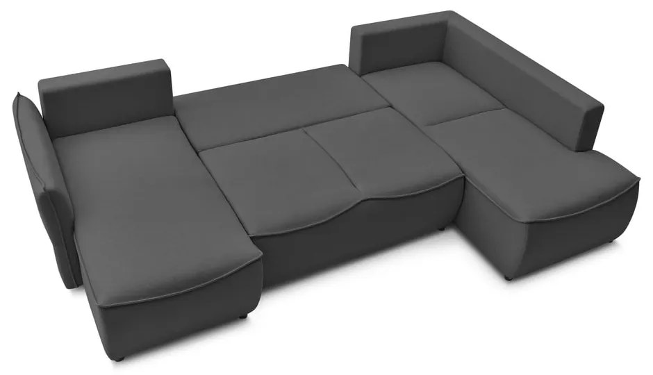 Divano letto angolare grigio scuro (angolo destro) Leon - Bobochic Paris