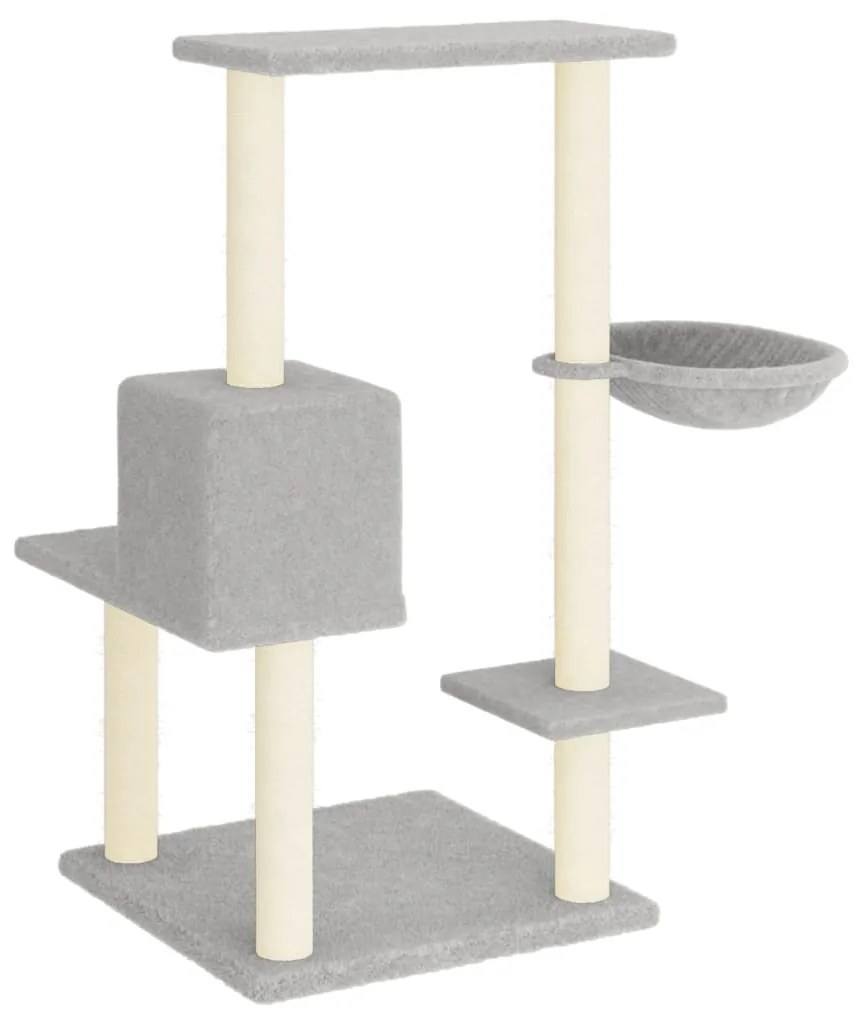 Albero per gatti con tiragraffi in sisal grigio chiaro 95 cm