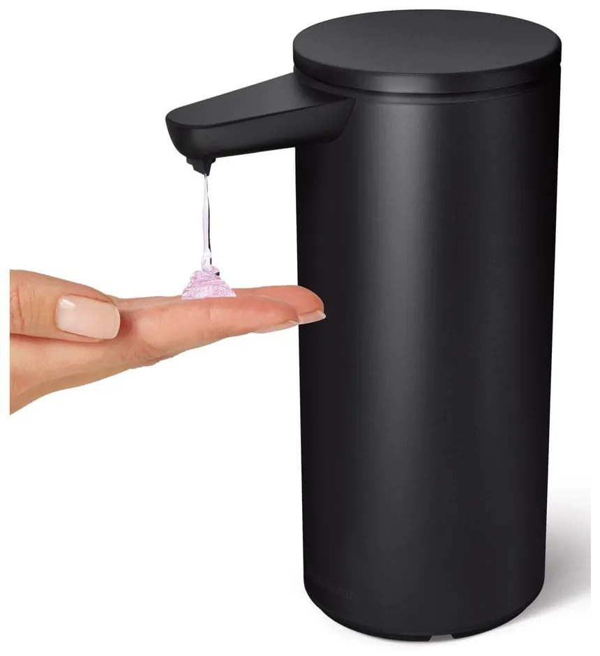 Dispenser di sapone in acciaio touchless nero opaco da 414 ml - simplehuman