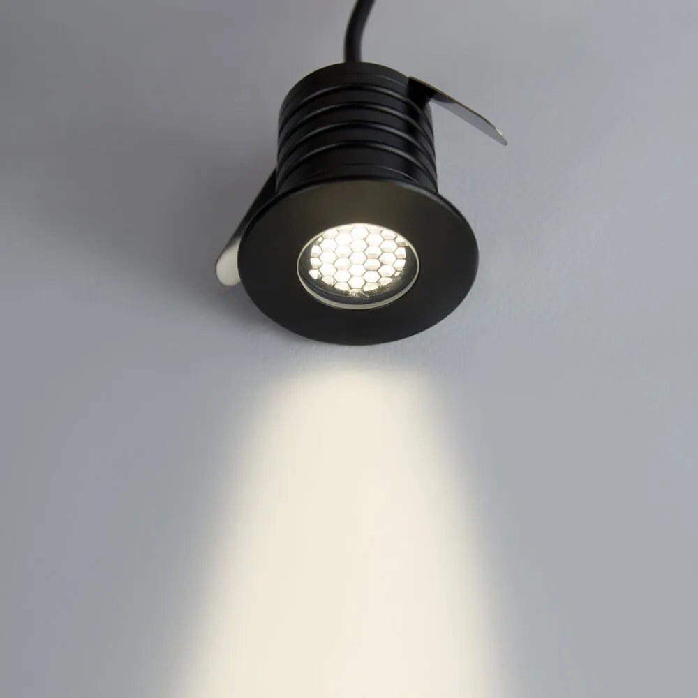 Segnapasso LED 3W, IP67, Anti-Abbagliamento, Nero, Professional - LED OSRAM Colore  Bianco Caldo 2.700K