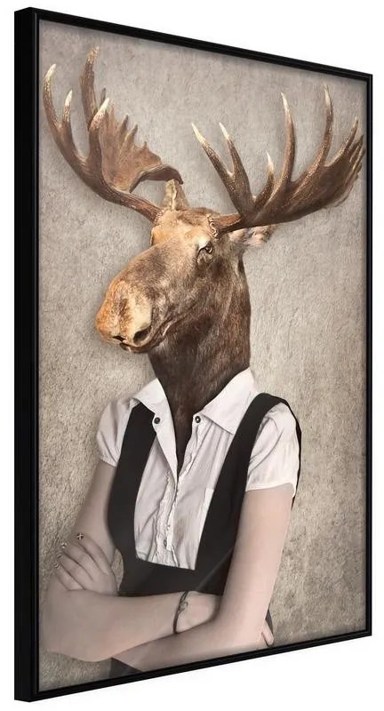 Poster  Animal Alter Ego: Moose  Cornice Quadri Cornice nera, Larghezza x Altezza Home decor 30x45