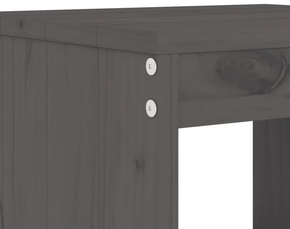 Set bar da giardino 3 pz grigio in legno massello di pino