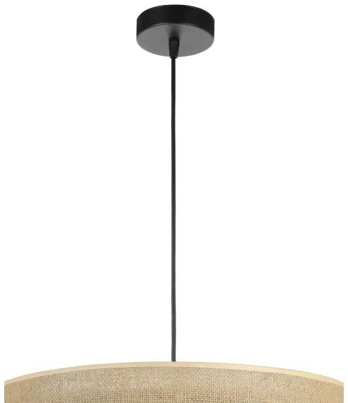 Lampadario sospeso con corda SARTA 1xE27/60W/230V Ø 45 cm nero/iuta