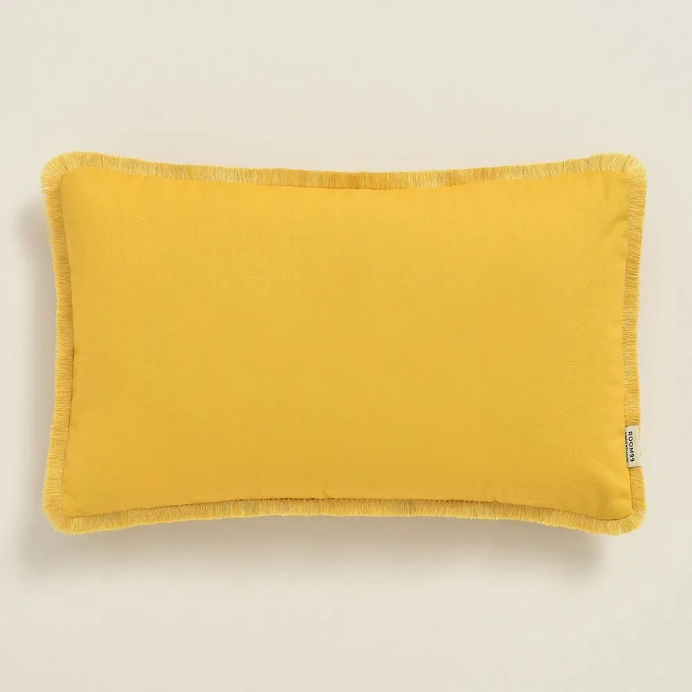 Federa giallo senape BOCA CHICA con nappe 30 x 50 cm  | Larghezza: 30 cm | Lunghezza: 50 cm