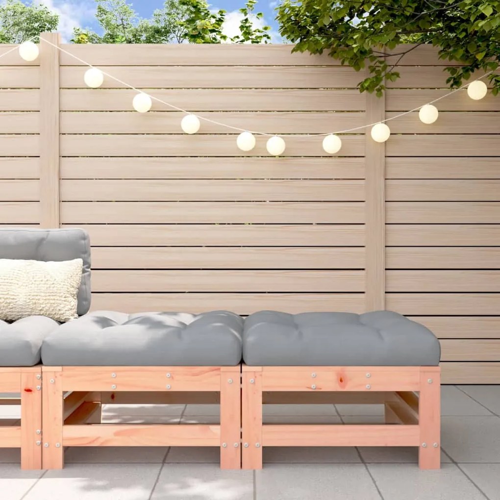 Poggiapiedi Giardino Con Cuscini 2 Pz Legno Massello Di Douglas /