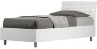 Letto Singolo 80x190 cm testata inclinata con doghe Ankel - Senza rete,Bianco Frassino