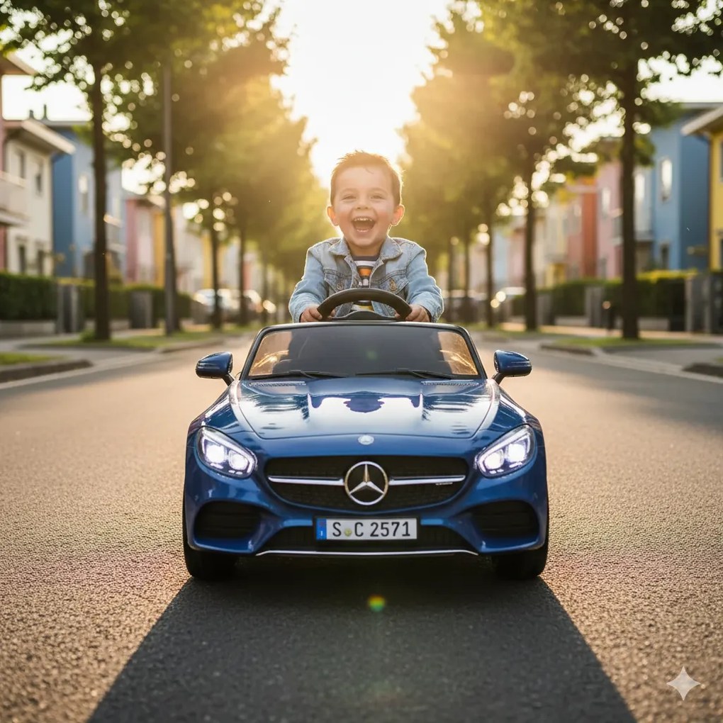 Macchina Elettrica per Bambini 12V con Licenza Mercedes CLS Small Blu...