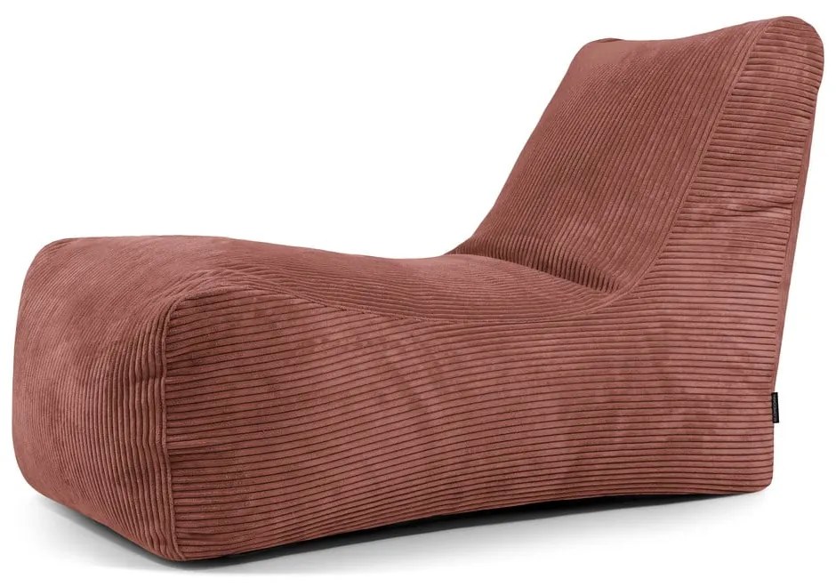 Puof a sacco color mattone con rivestimento in velluto a coste Lounge – SLOWDOWN