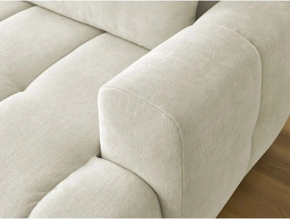 Divano angolare beige allungabile e con contenitore (penisola a sinistra/chaise lounge) Fuji – Bobochic Paris