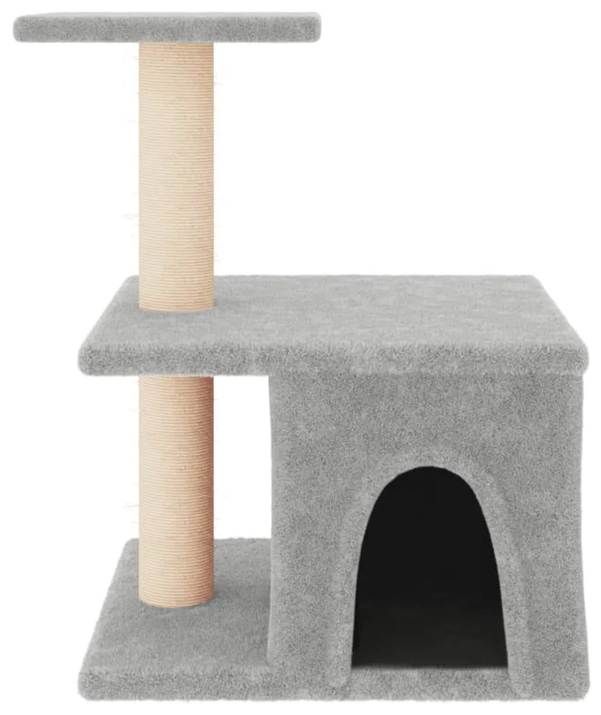 Albero per gatti con tiragraffi in sisal grigio chiaro 48 cm