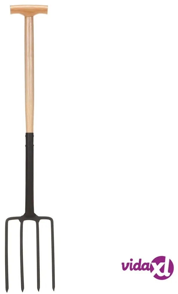 vidaXL Forca da Giardinaggio con Presa a T Acciaio e Legno Duro