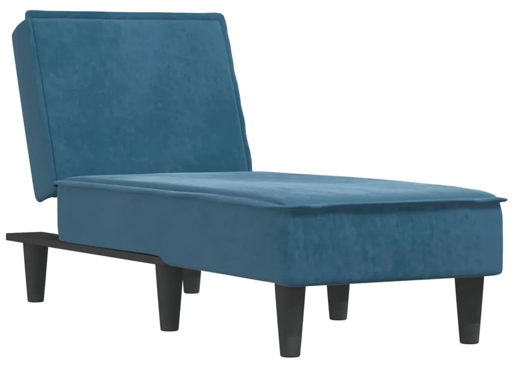 Chaise longue in velluto blu