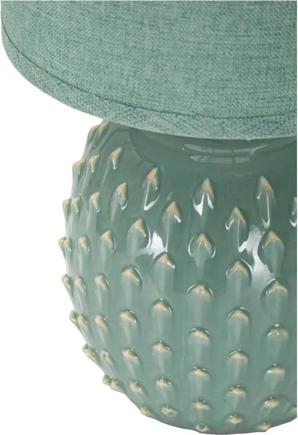 Lampada da tavolo azzurra in ceramica con paralume in tessuto (altezza totale 27 cm) Pontus – Mauro Ferretti