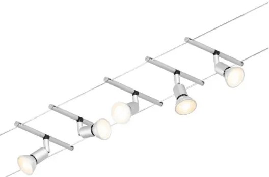 Paulmann 94442 - SET 5xGU5,3/10W Sistema a cavo completo SALT 230V cromo opaco