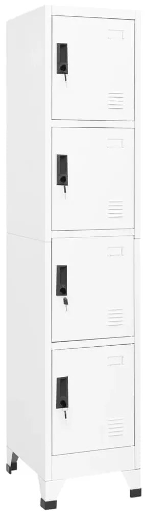 Armadietto Con Serratura Bianco 38x45x180 Cm İn Acciaio /