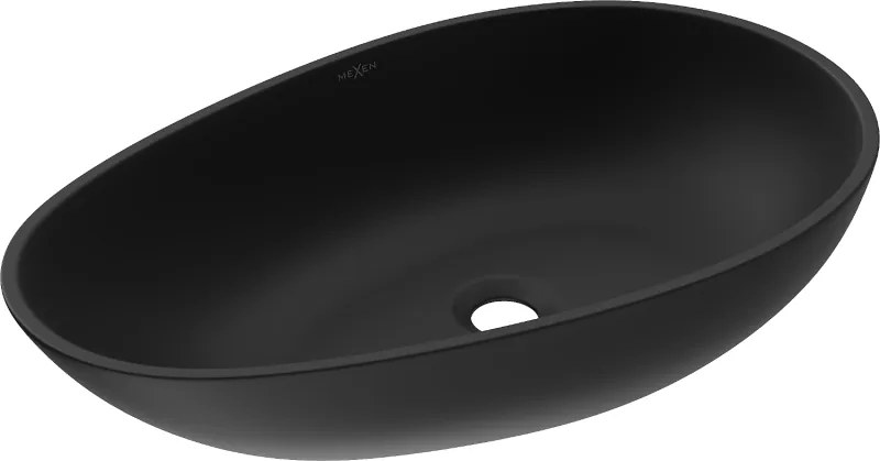 Mexen Nora lavabo da appoggio in conglomerato 60 x 36 cm, nero - 23056071