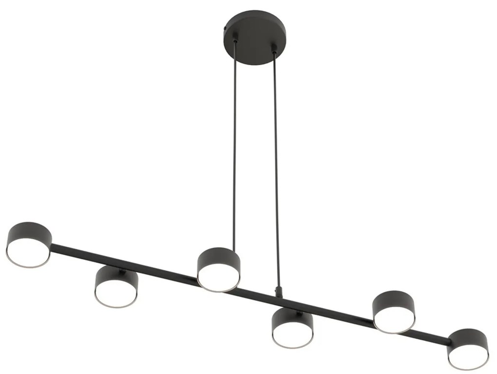 Lampadario Minimal Afrodite Acciaio Nero 6 Luci Gx53 Ip20