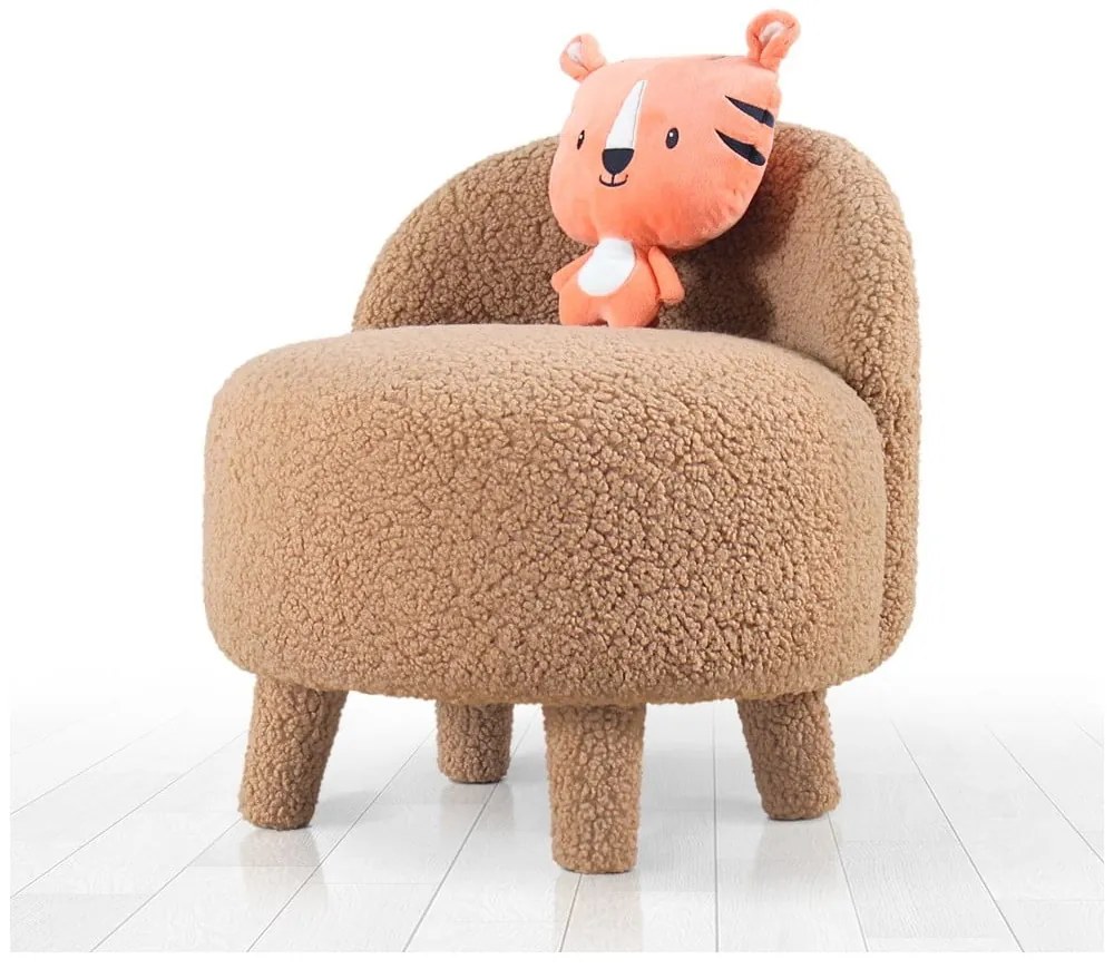 Poltrona per bambini marrone in tessuto bouclé Moouv - Artie
