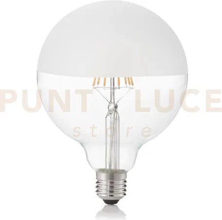 Lampadina attacco e27 in vetro globo bianco satinato meta' 8 w 1050...