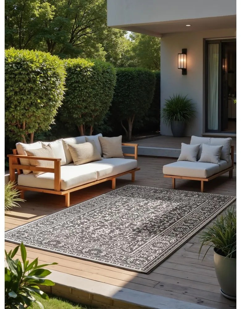 Tappeto da interno/esterno bianco e nero 200x290 cm Duet Kona – NORTHRUGS