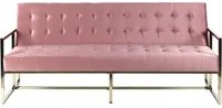 Divano letto con struttura in metallo dorato trapuntato in velluto rosa tappezzeria in stile retr soggiorno