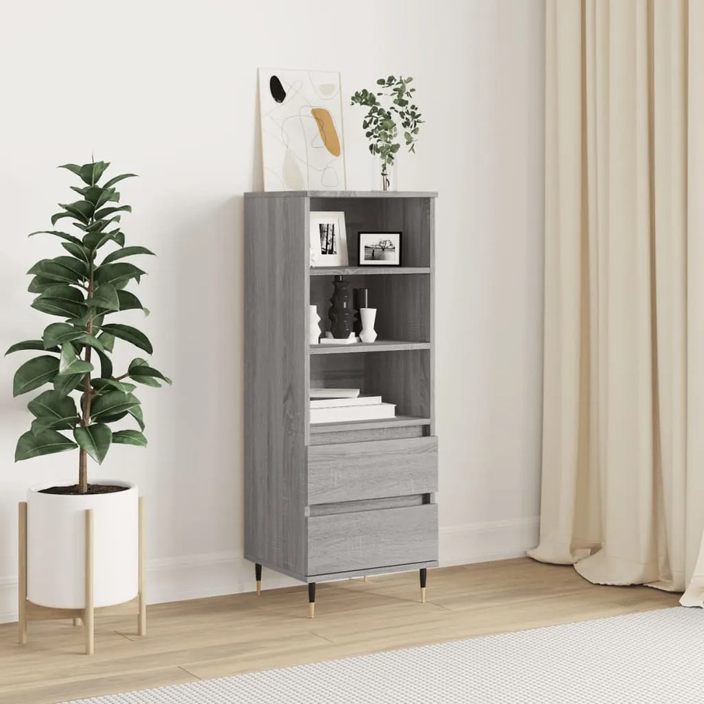 Credenza grigio sonoma 40x36x110 cm in legno multistrato