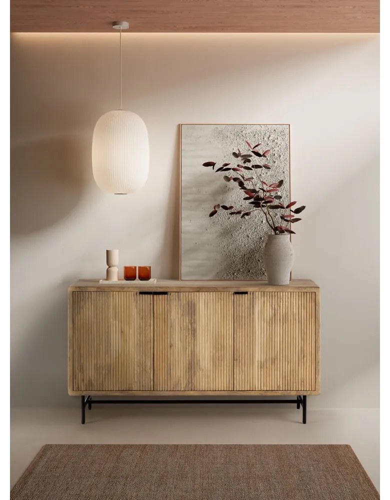 Cassettiera di colore naturale in mango massiccio 150x85x40 cm Mundra – MOME