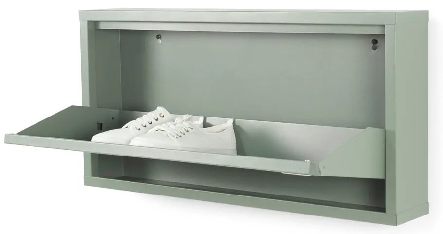 Scarpiera verde polveroso in metallo con ante ribaltabili 75x37,5x12,5 cm Billy – Spinder Design