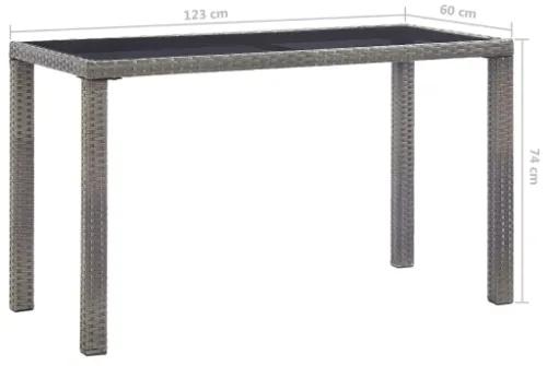 Tavolo da Giardino Antracite 123x60x74 cm in Polyrattan