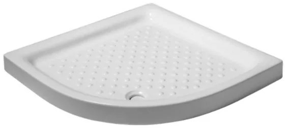 Piatto doccia semicircolare 80 x 80 cm H 10 cm porcellana antiscivolo bianco