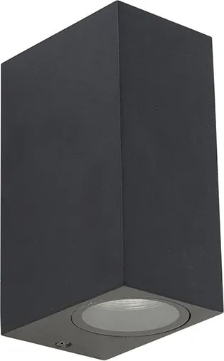 Lampada da parete moderna nera 2 luci IP44 - Baleno
