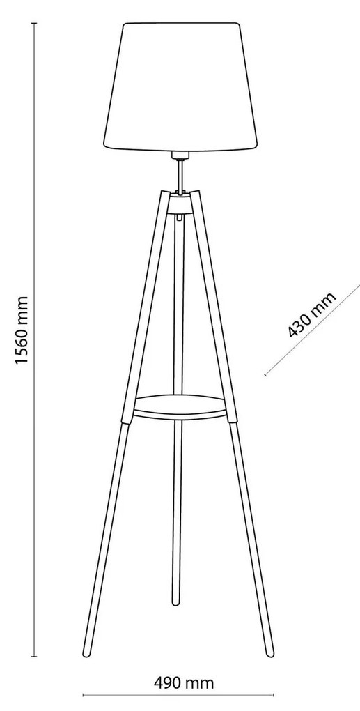 TK Lighting Piantana Vaio Nature treppiede di legno, beige