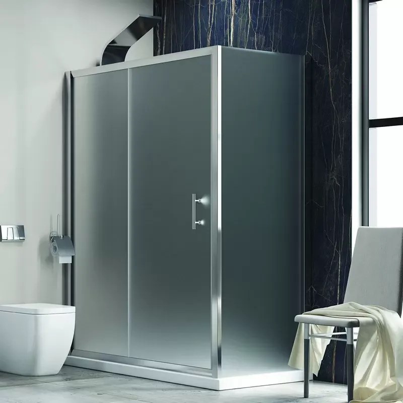 Doccia angolare 150x90 vetro satinato anta scorrevole KF5000S - KAMALU