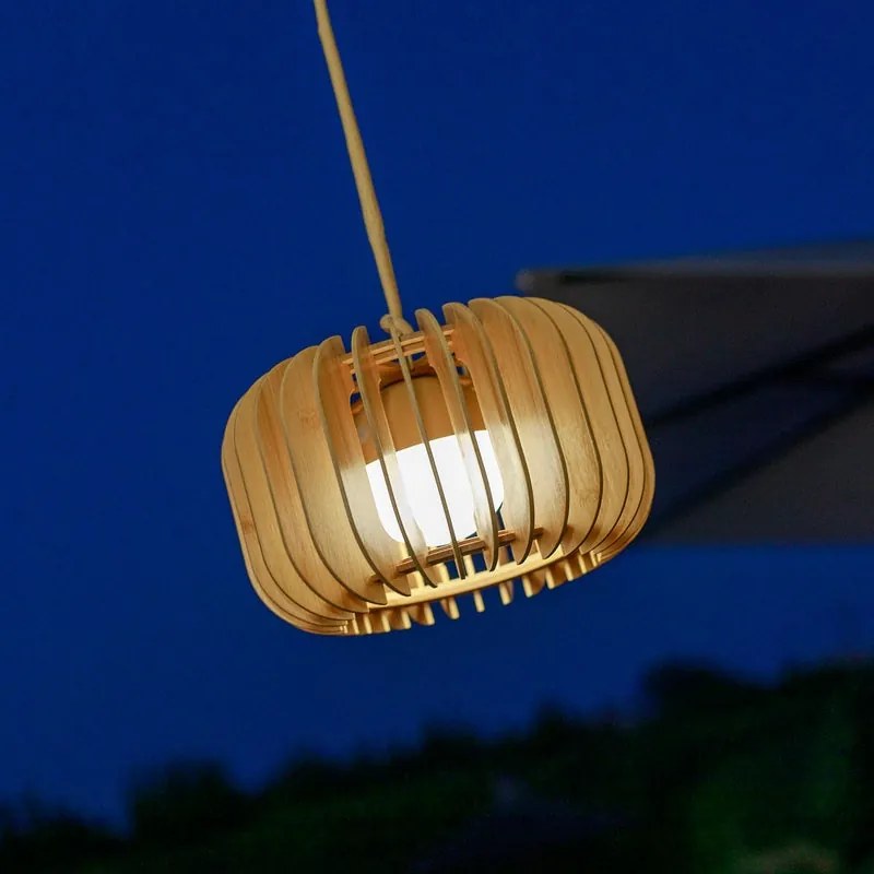 Lampadario LED design Lanoa beige Ø27cm, luce calda 1300 lumen, INSPIRE, IP54