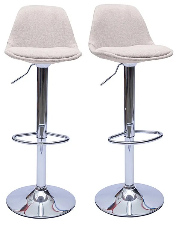 Sgabelli da bar design in tessuto effetto velluto beige (set di 2) STEEVY