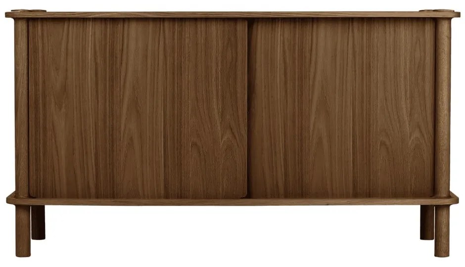 Cassettiera marrone in rovere massiccio con ante scorrevoli 135x73,5x48 cm Italic – UMAGE