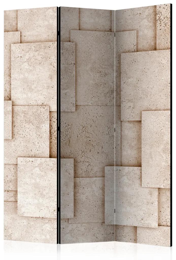 Paravento Sogno industriale (3 pezzi) - composizione geometrica beige