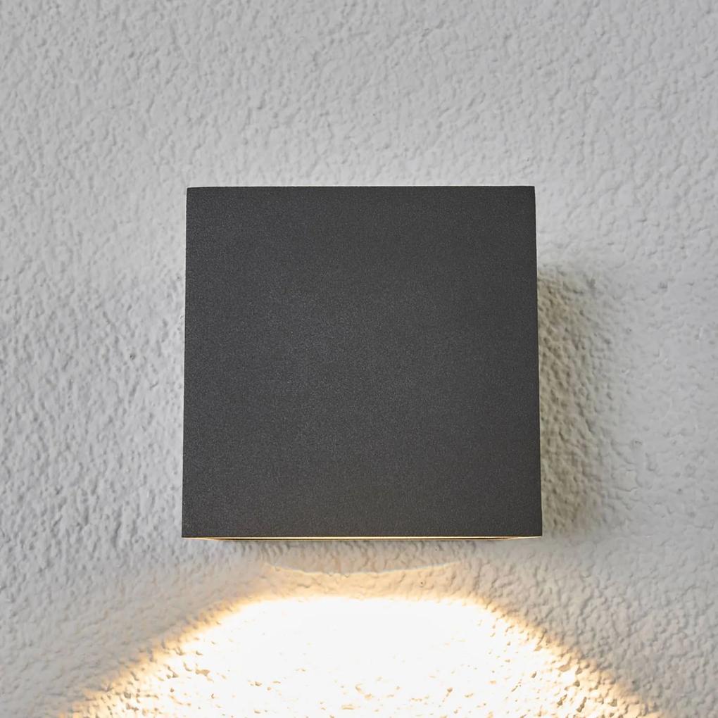 Lucande Merjem - applique LED da esterni in grigio scuro
