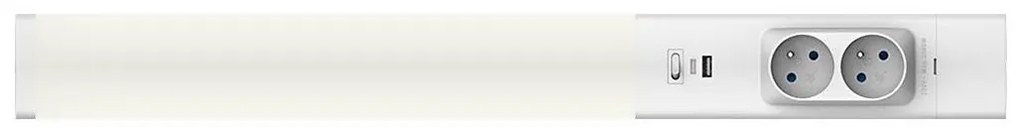 Lampada LED sottopensile con prese e USB porte LED/18W/230V 4000K argento