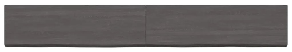 Ripiano muro grigio scuro 200x30x6 cm massello rovere trattato