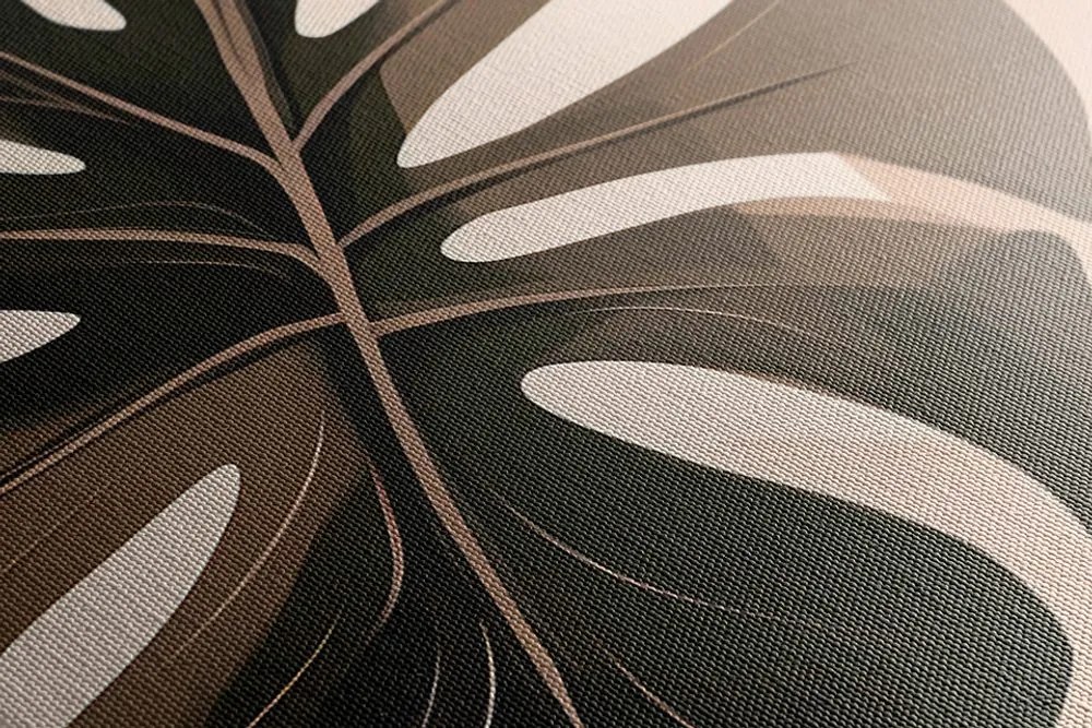 Quadro su tela – Forme botaniche astratte monstera