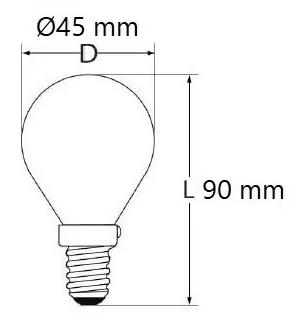 Lampada LED E14 8,5W a Sfera - 110lm/W Colore  Bianco Caldo 2.700K