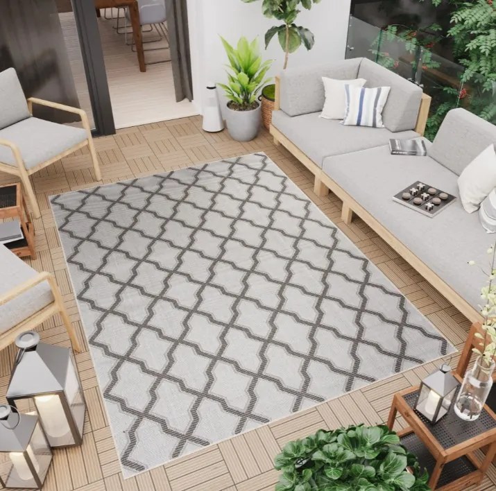 Tappeto beige per terrazza con bellissimo motivo Larghezza: 120 cm | Lunghezza: 170 cm